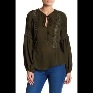 Olive green long sleeve blouse size small